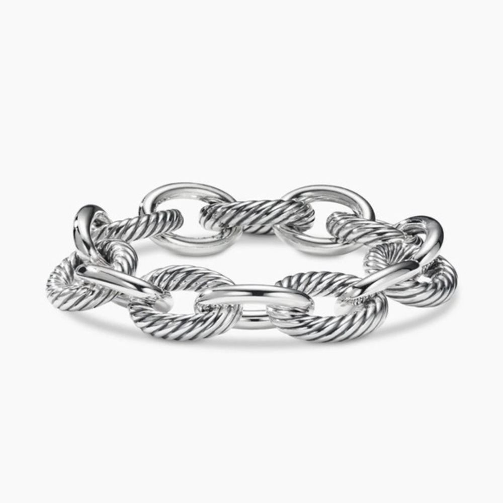 David yurman Oval Link Chain Bracele tSterling Silver  19 mm